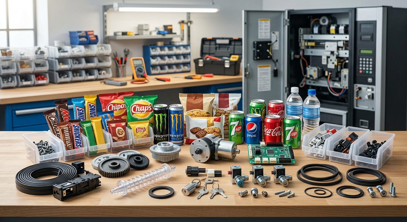 Guía de reparación y mantenimiento de máquinas vending: Repuestos clave para evitar paradas